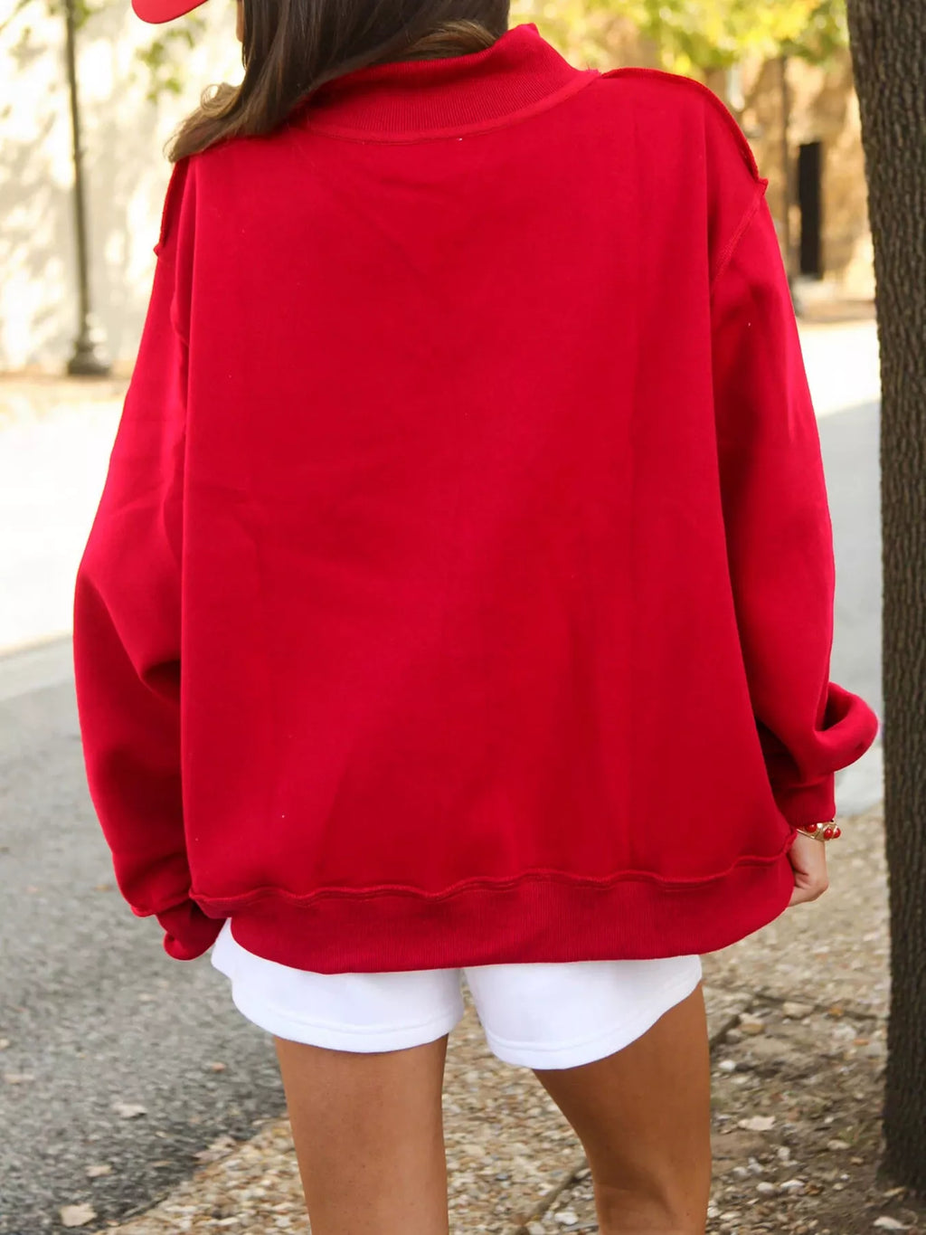 Mock Neck Dropped Shoulder Sweatshirt (9)