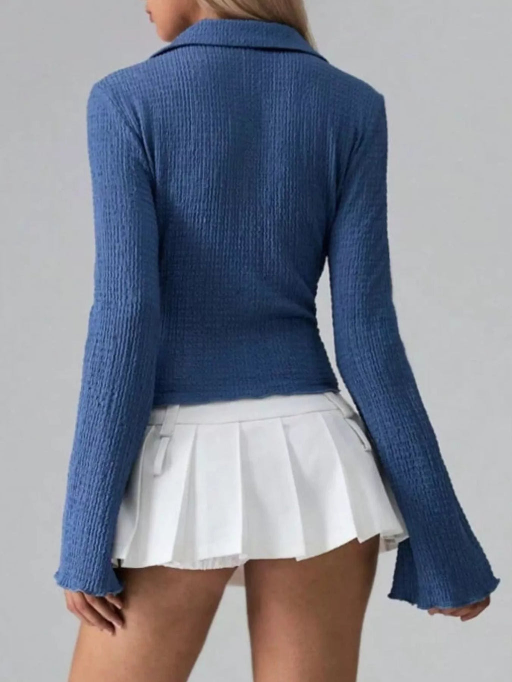 Button Up Flare Sleeve Shirt (11)