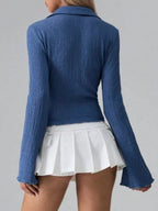 Button Up Flare Sleeve Shirt (11)