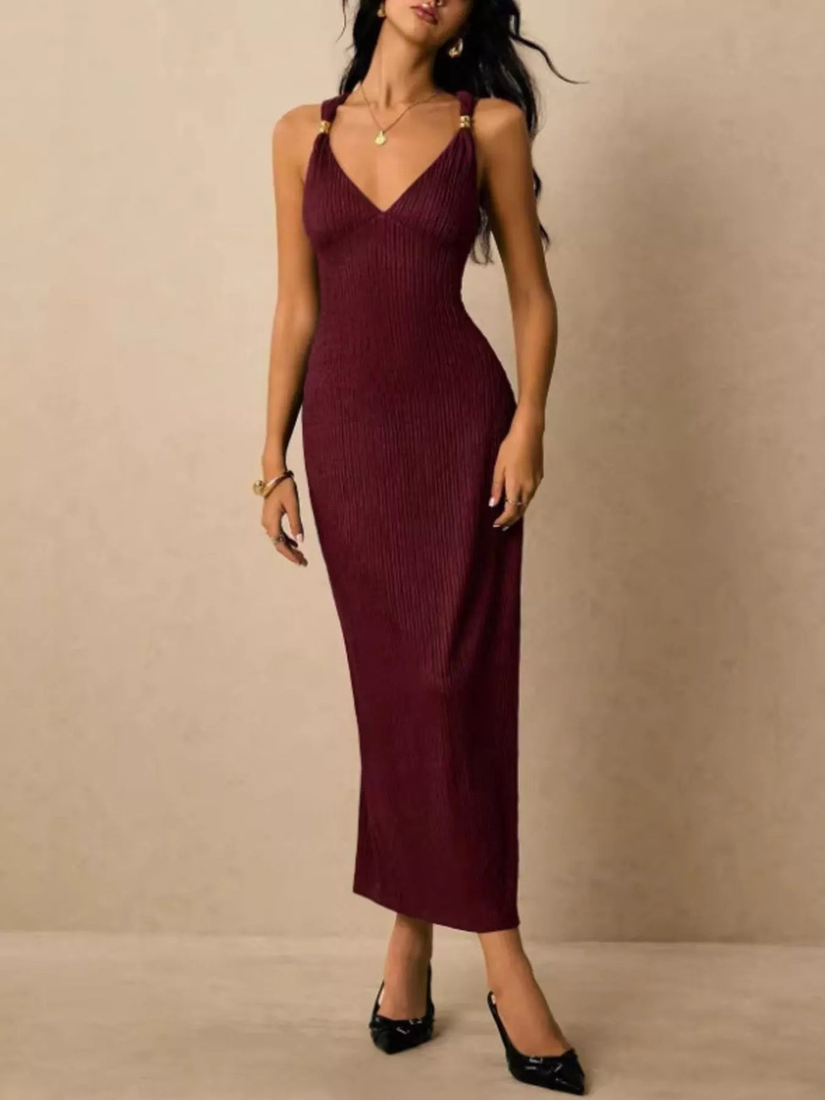 Sleeveless Ribbed Knit Midi Dress (16)