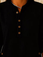 Full Size Button Detail Corduroy Top Plus (11)