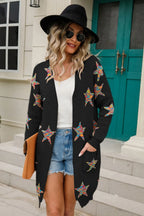 Star Open Front Long Sleeve Cardigan (7)