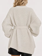 Full Size Belted Open-front Knit Cardigan Plus (6)