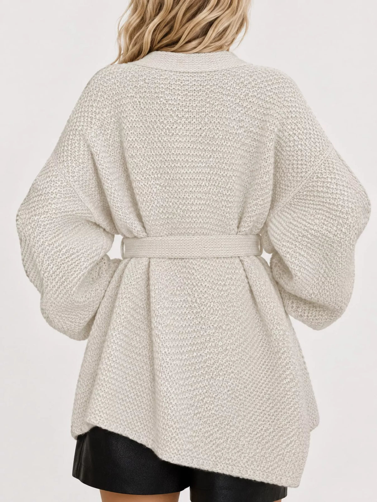 Full Size Belted Open-front Knit Cardigan Plus (6)
