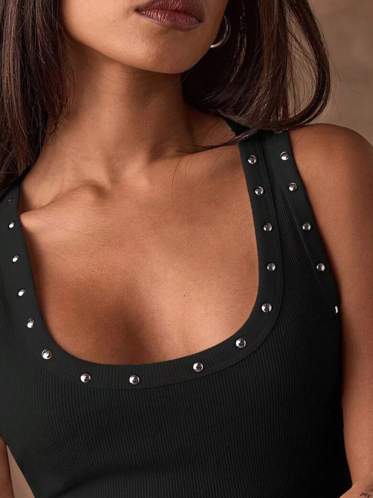 Studded Ribbed Knit Tank Top (4)