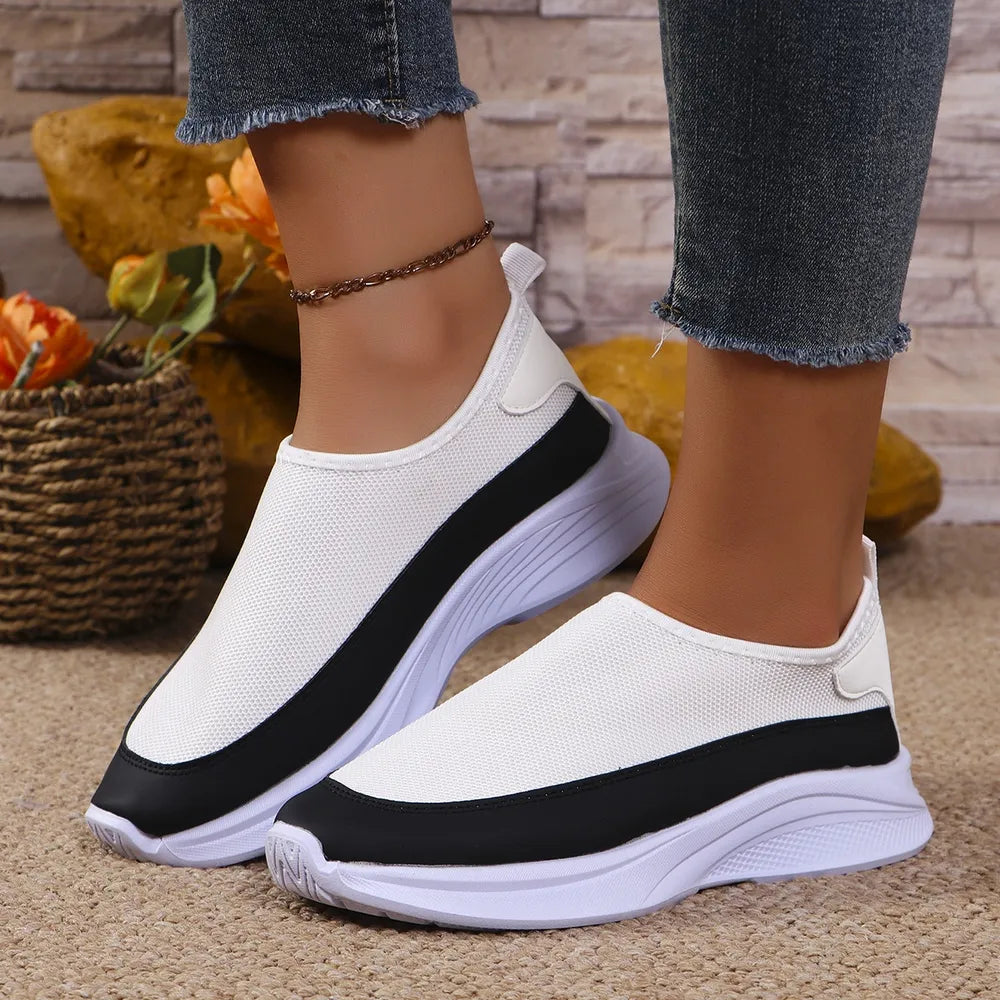 Mesh Contrast Flat Slip-ons (2)