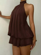 Halter Neck Chiffon Mini Dress (7)