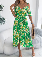Printed Cold Shoulder Midi Cami Dress (13)