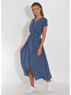 Surplice Short Sleeve Midi Dress (22)