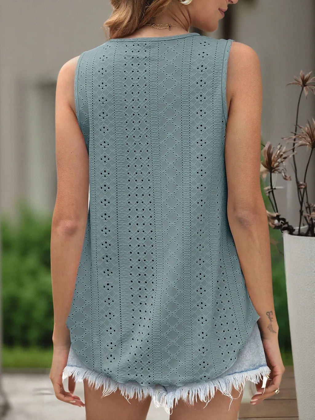 Eyelet Scoop Neck Tank (8)
