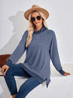 Contrast Mock Neck Long Sleeve T-shirt (7)