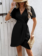 Surplice Short Sleeve Mini Dress (9)