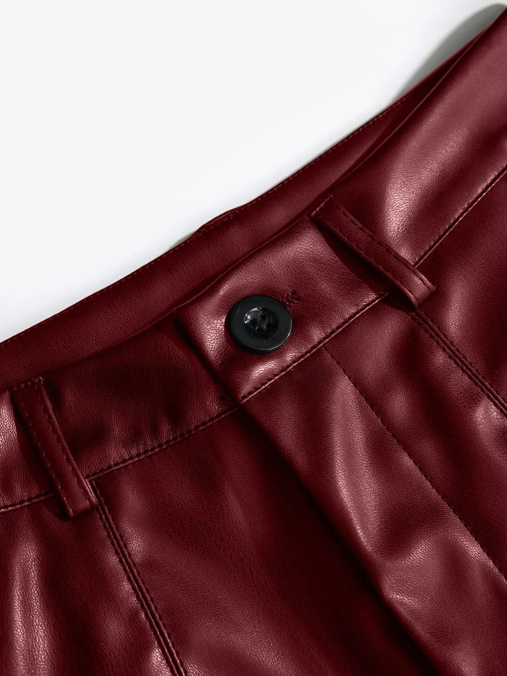 Pu Leather High Rise Shorts (10)
