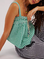 Smocked Gingham Tie-front Cami (10)