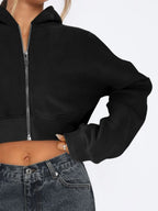 Zip Up Long Sleeve Hooded Cropped Jacket (6)