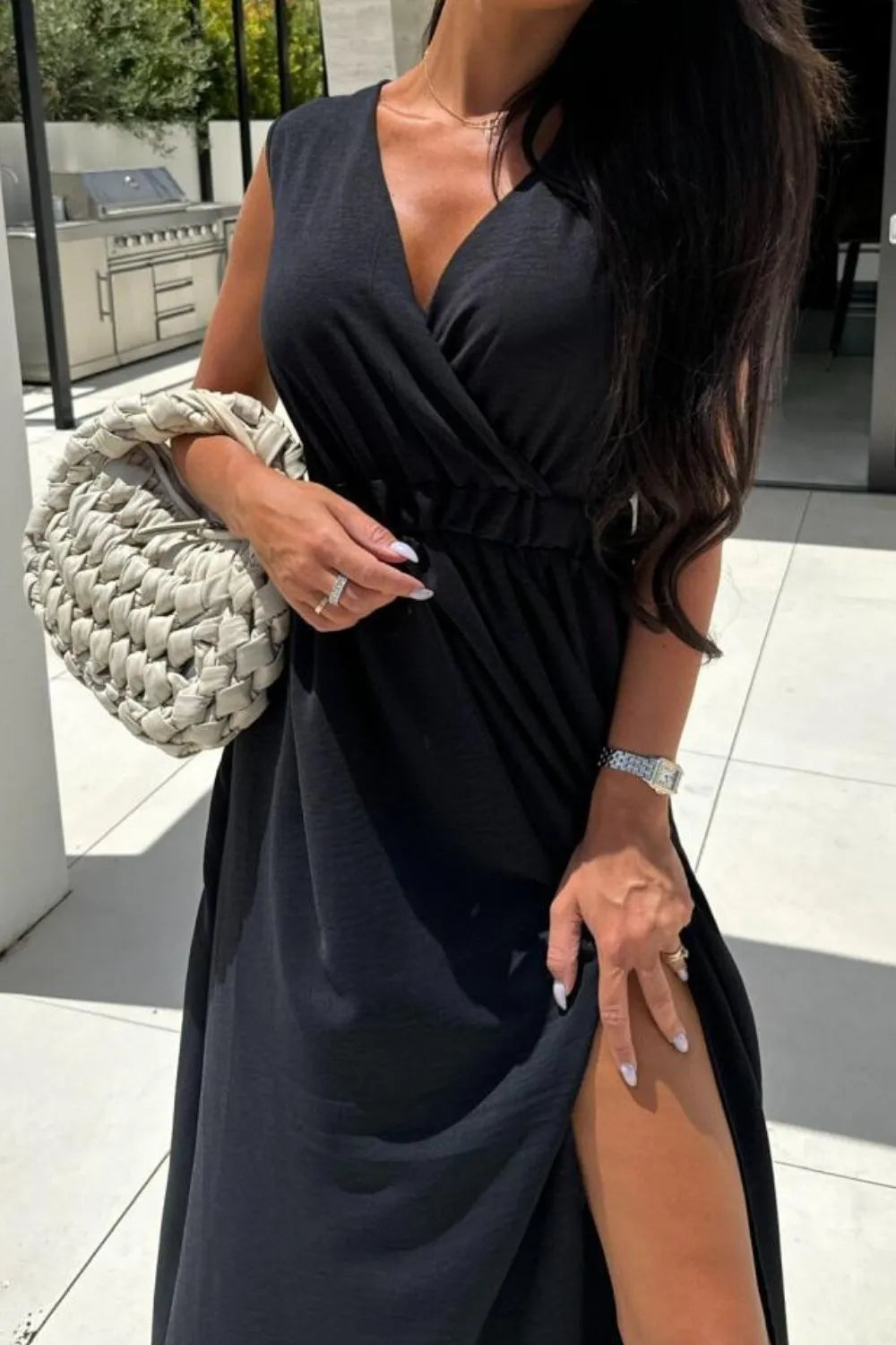 Surplice Sleeveless Slit Maxi Dress (11)