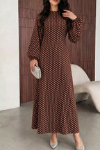 Polka Dot Long Sleeve Maxi Dress (11)