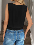 Smocked Waist Round Neck Tank (11)