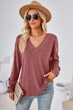 V-neck Dropped Shoulder T-shirt (26)