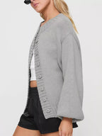 Chunky Knit Button-up Cardigan (10)