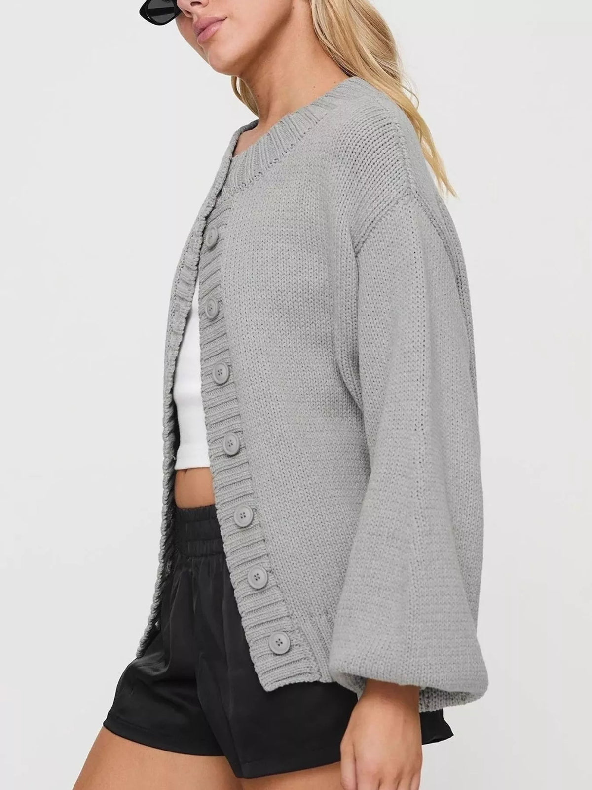 Chunky Knit Button-up Cardigan (10)