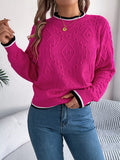 Contrast Trim Round Neck Sweater