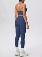 Halter Neck Crop Top High-waisted Leggings Active Set (16)