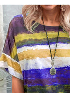 Contrast Round Neck Casual T-shirt (5)