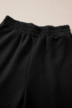 Textured Long Sleeve Top Drawstring Pants Set (12)