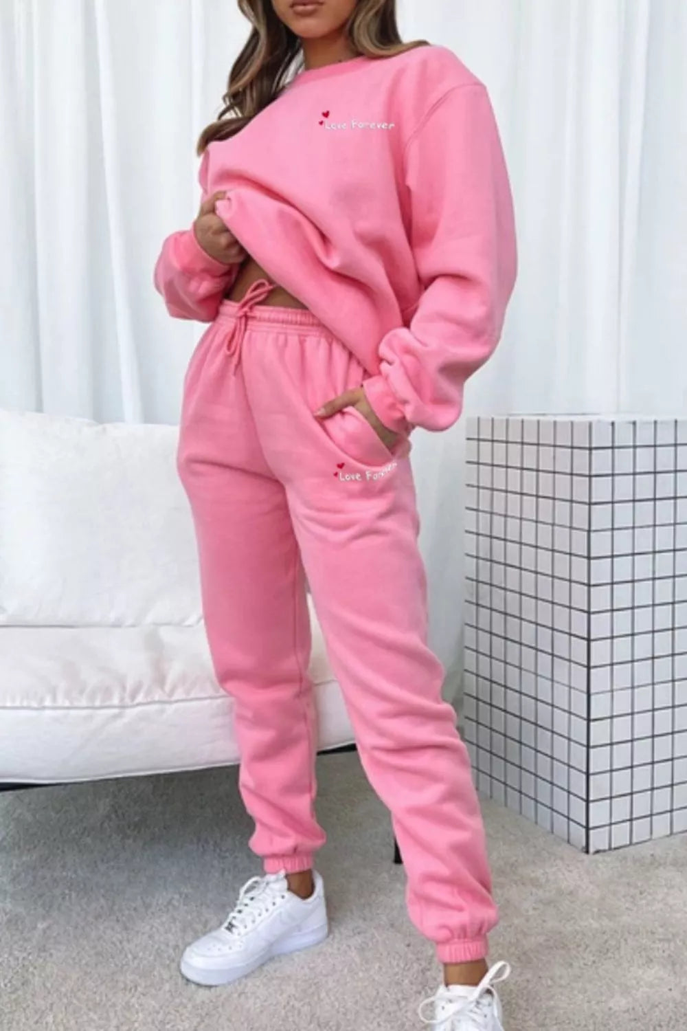 Round Neck Sweatshirt Joggers Set (25)