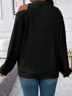 Round Neck Cold Shoulder Sweater (5)