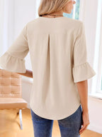 Ruffled Flounce Sleeve Blouse (3)