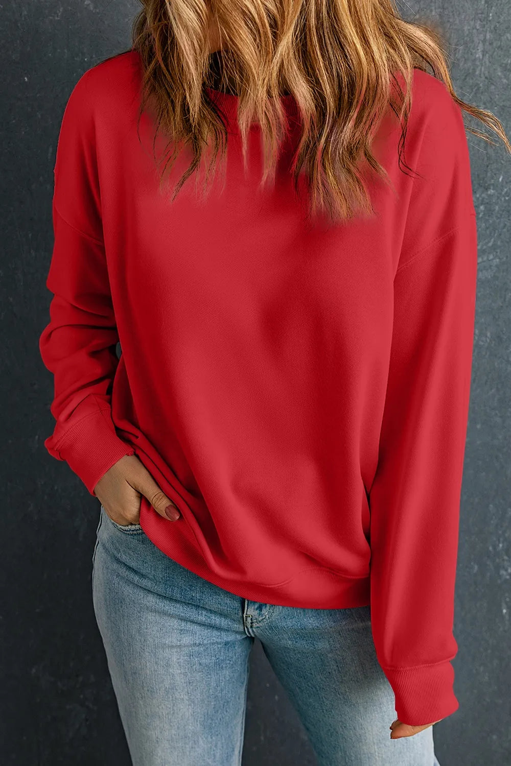 Round Neck Dropped Shoulder Sweatshirt (19)