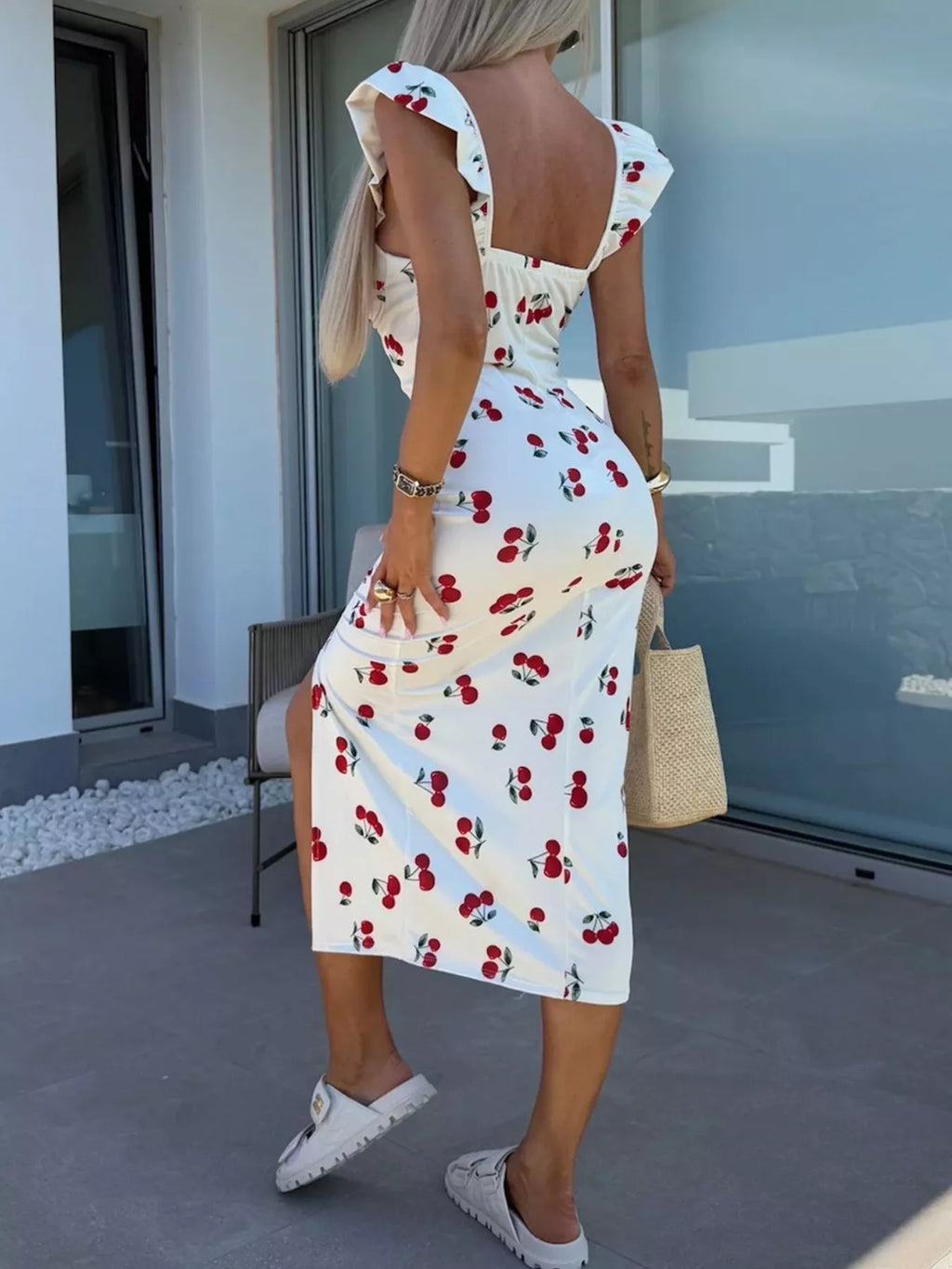 Slit Sweetheart Neck Midi Dress (17)