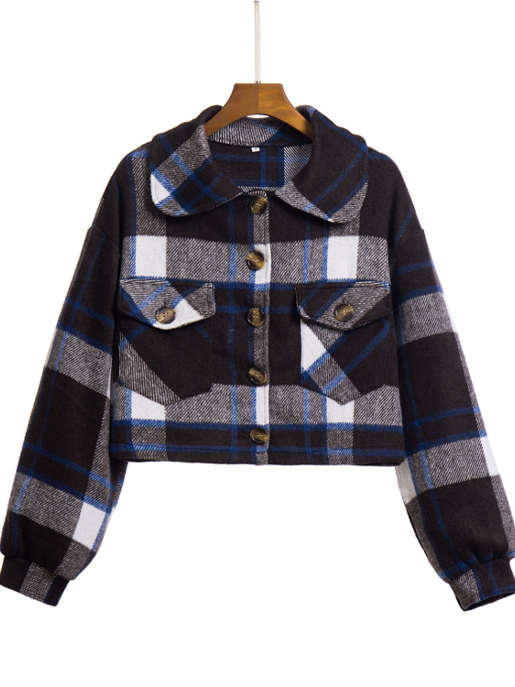 Plaid Button Front Jacket Pockets (18)