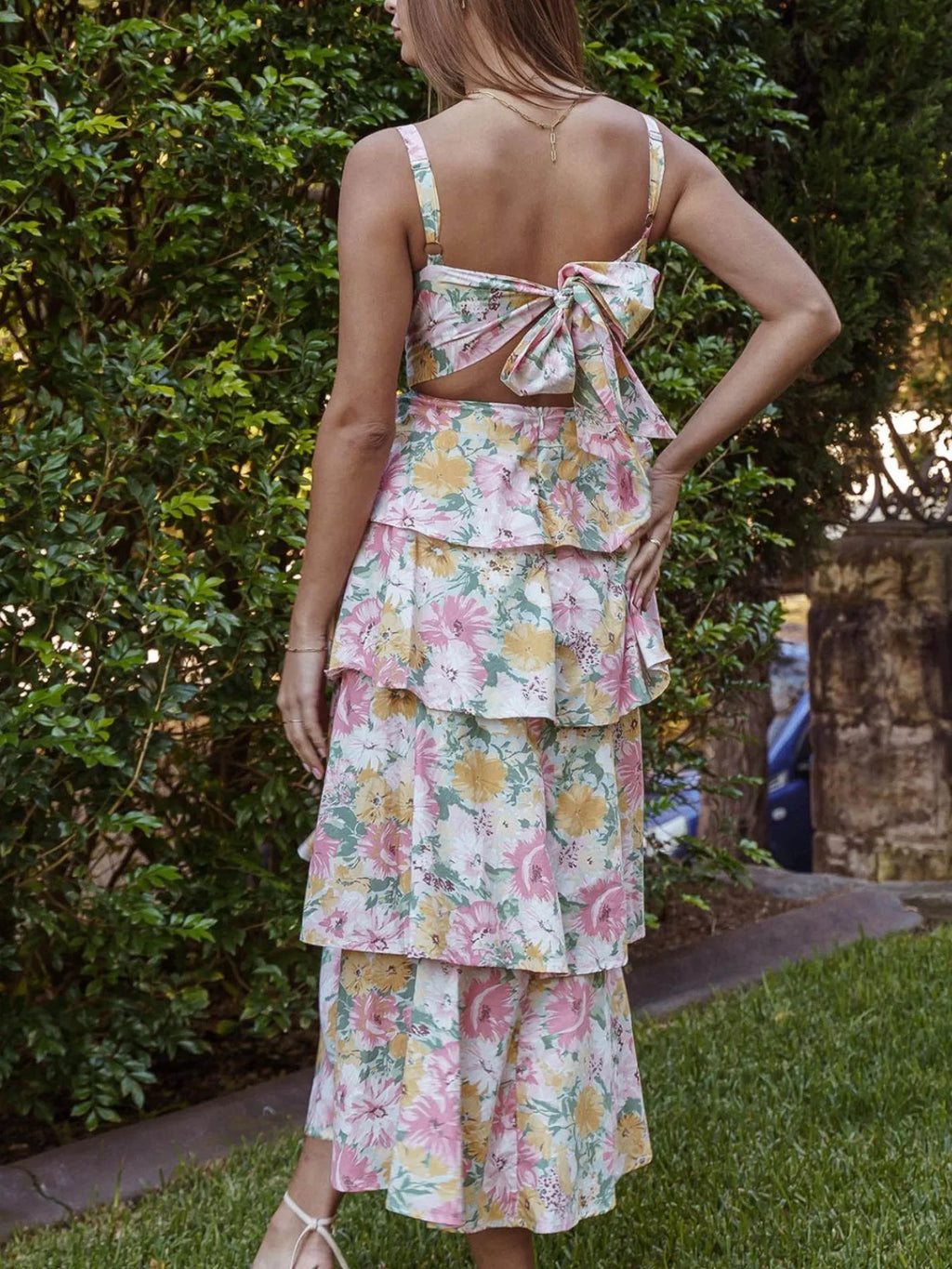 Floral Layered Ruffle Maxi Dress (2)