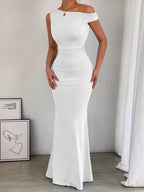 One-shoulder Ruched Bodycon Maxi Dress (19)