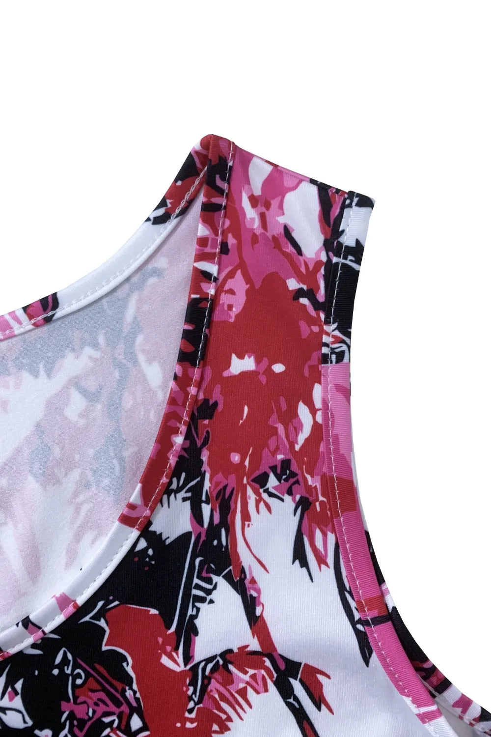 Printed Scoop Neck Wide Strap Mini Dress (12)