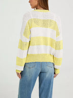 Casual Striped Button-down Knit Cardigan (9)