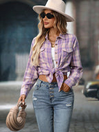 Plaid Button-down Oversized Shirt (33)