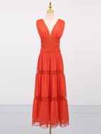 Tiered V-neck Sleeveless Maxi Dress (14)