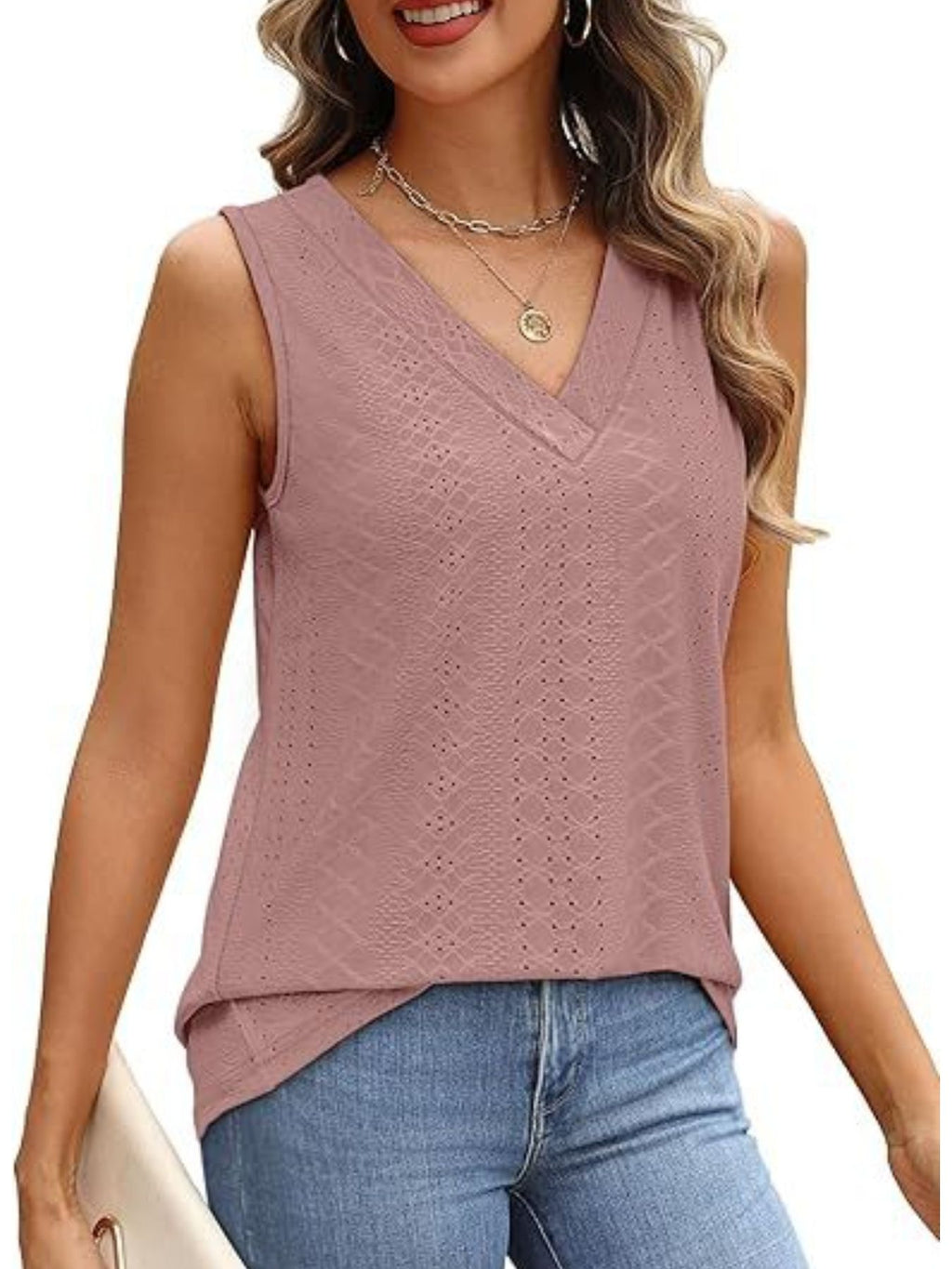 Eyelet V-neck Tank (12)