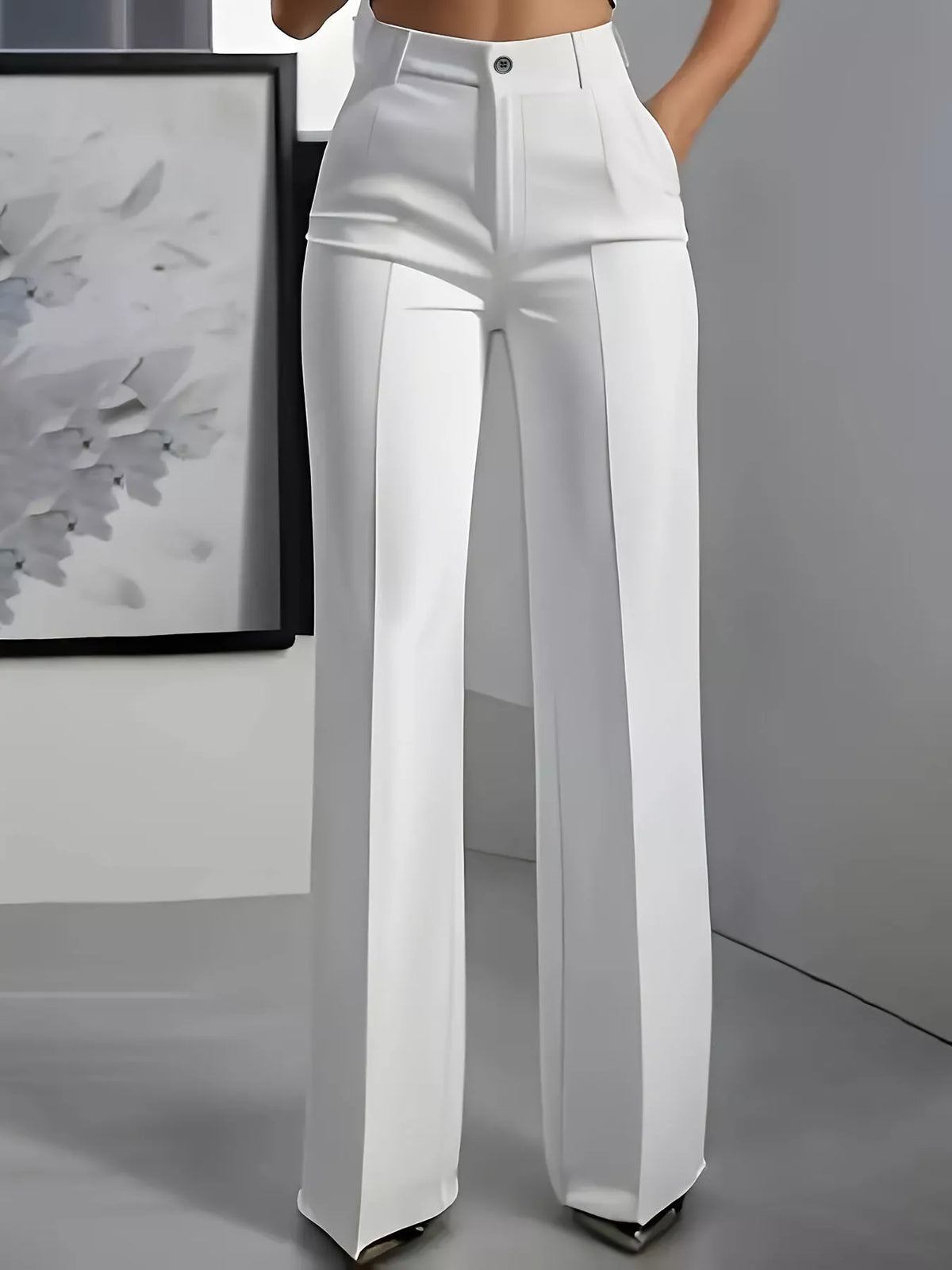 Full Size High-waisted Wide-leg Pants Plus