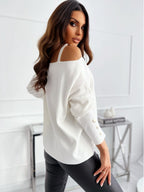 Asymmetrical Neck Buttoned Top (9)