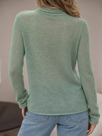 Sheer Turtleneck Knit Top (19)