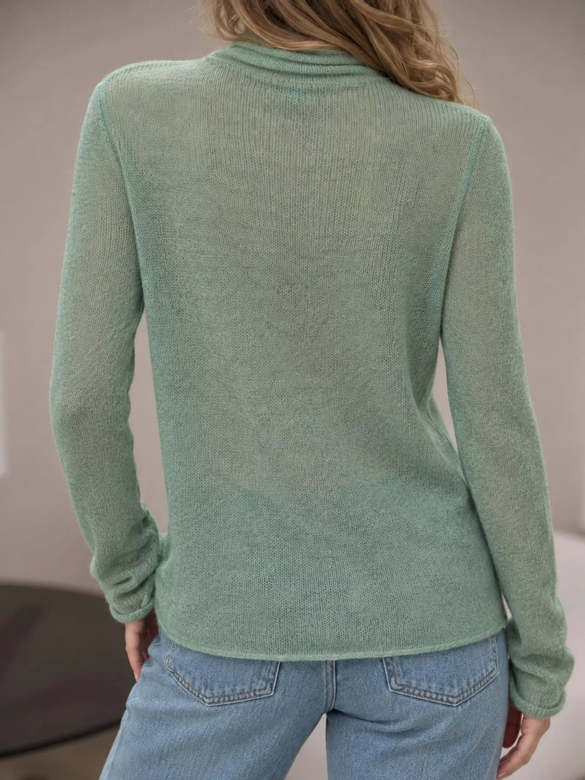 Sheer Turtleneck Knit Top (19)