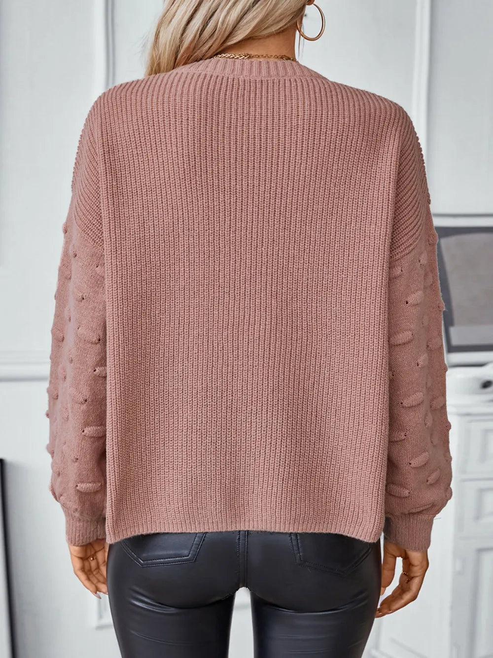 Round Neck Drop Shoulder Sweater (2)