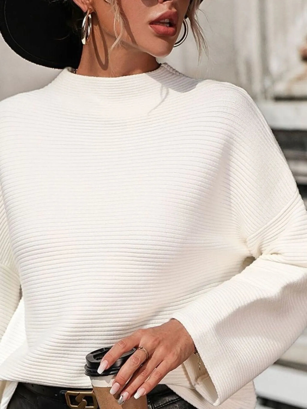Mock Neck Drop Shoulder Knit Top (10)