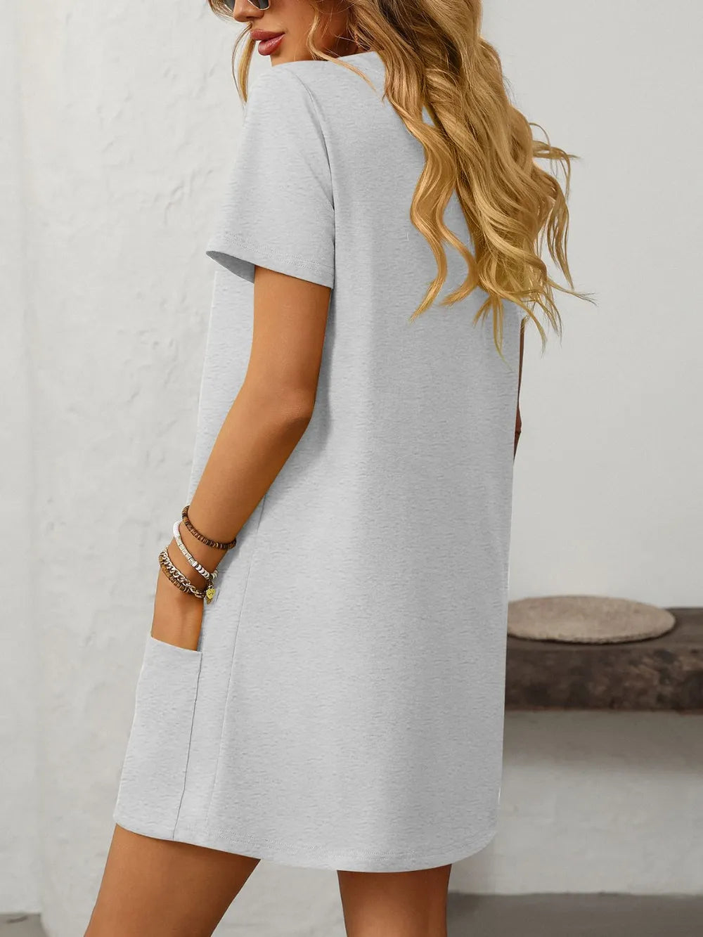 Square Neck Short Sleeve Mini Dress (29)