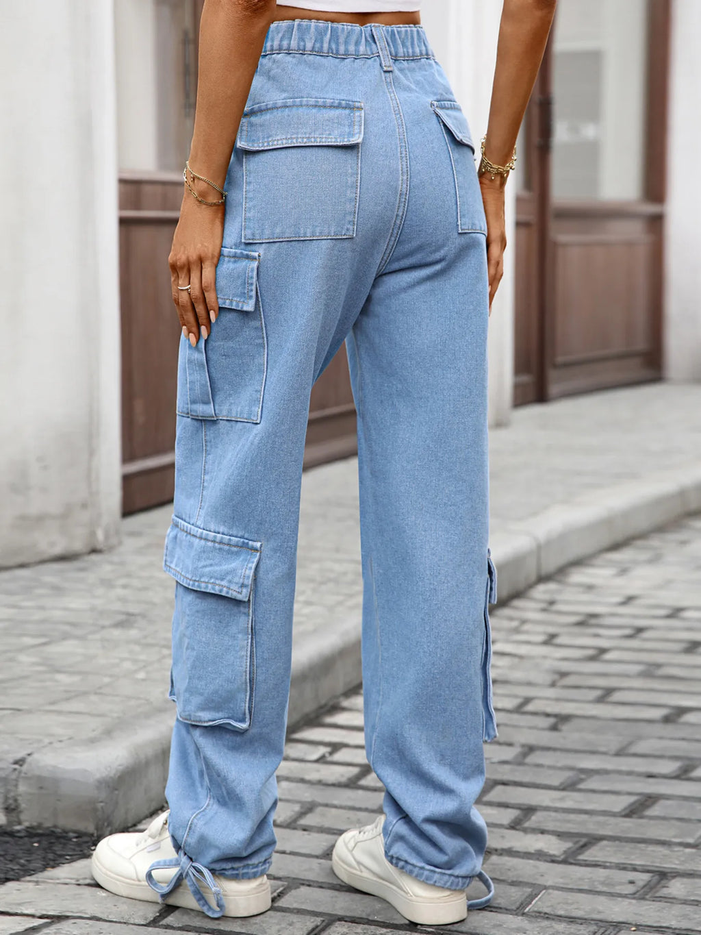 Casual Wide Leg Cargo Jeans (3)